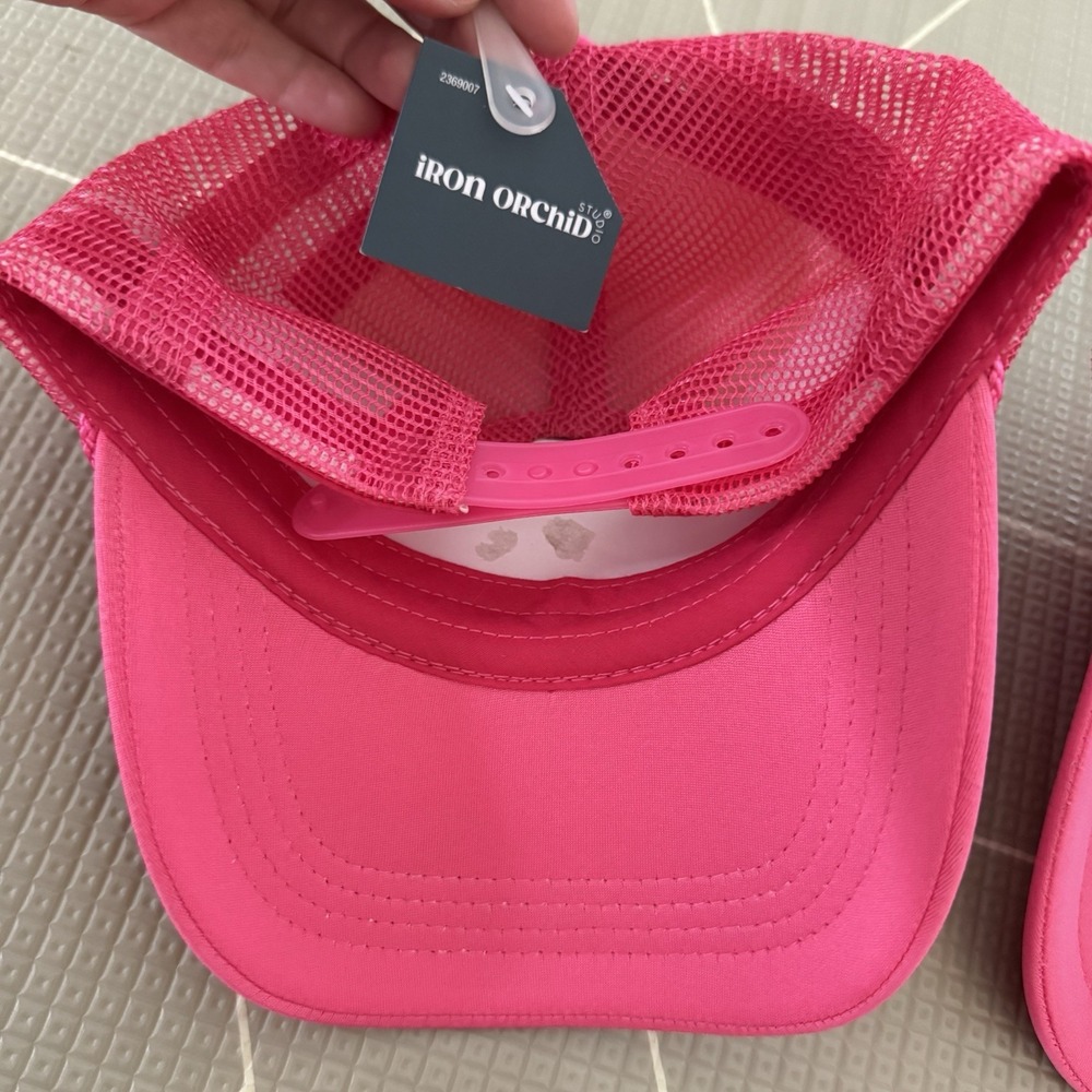 Mama & Mini Trucker Hats Lot Of 2 Neon Pink Sequins NWT - Picture 2 of 5